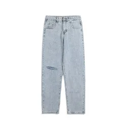 

Spring new men's jeans with ripped knees and scratched knees for men