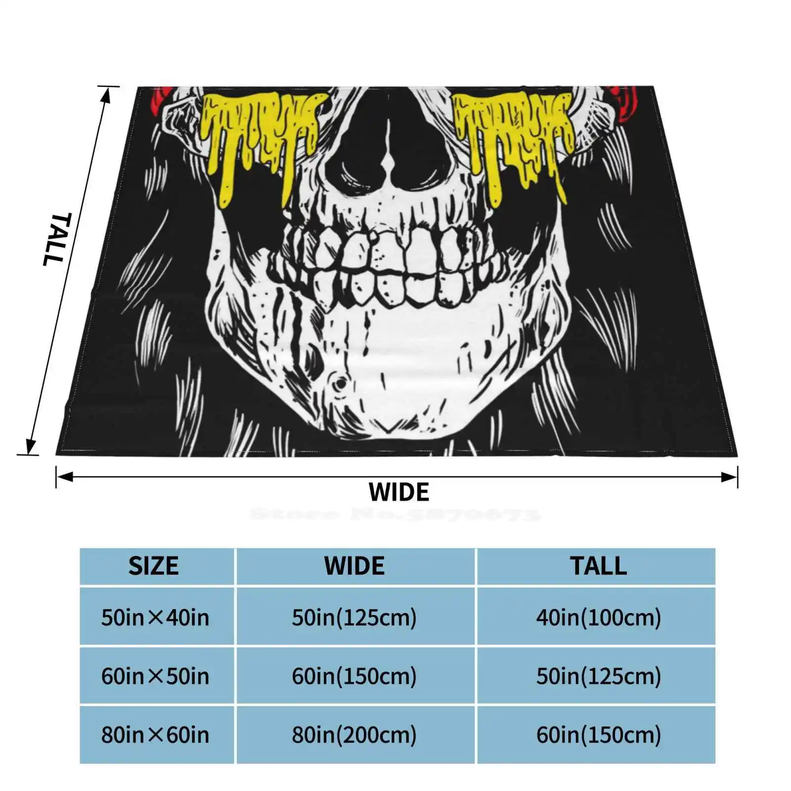 A Skull With Death Air Conditioning Blanket Travel Portable Mullet Skeleton Halloween | Дом и сад