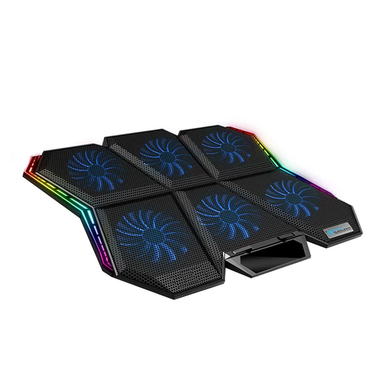 

RGB laptop cooler for video games, 12-17 inch Laptop with LED display, cooling pad, laptop cooler supporting 6 fans and 2 USB
