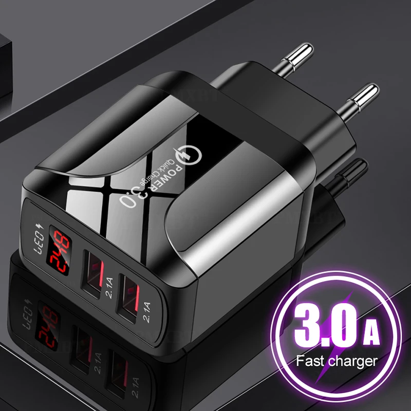 

2 USB Fast Charger Quick Charge 3.0 Universal Wall Adapter For iPhone 12 Pro Max Samsung USB Mobile Phone Charger Fast Charging