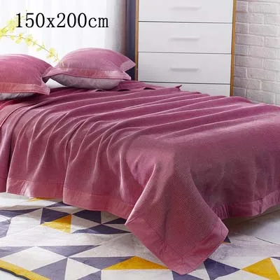 red Хлопковое вафельное покрывало для кровати, для путешествий, Манта, одеяло для сна, s диван, плед, Рождественское украшение для дома - Цвет: red