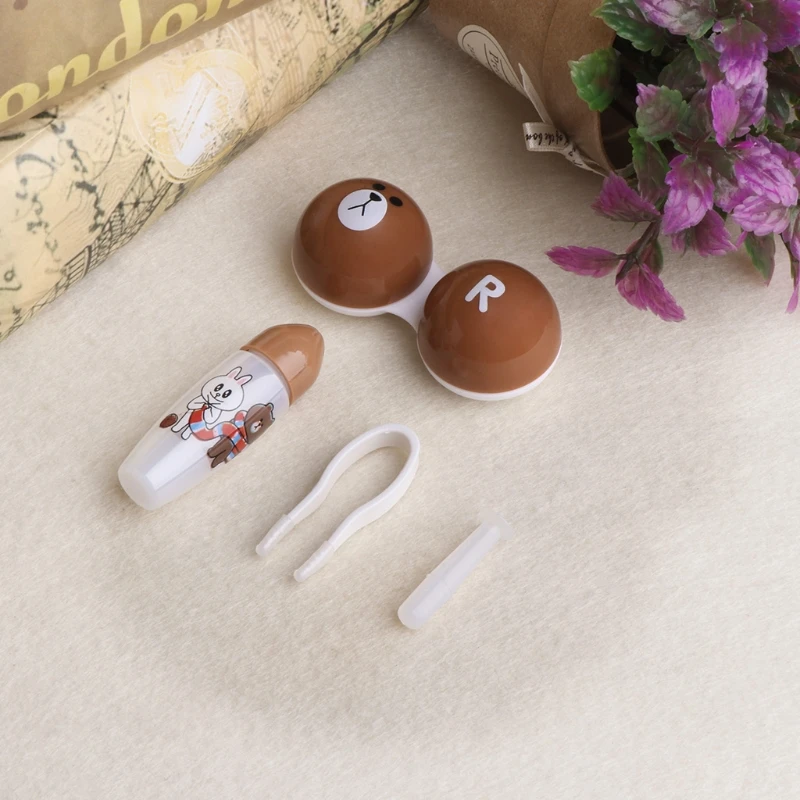 

Cute Little Bear Contact Lens Case with Mirror Contact Lenses Box for Man and Women