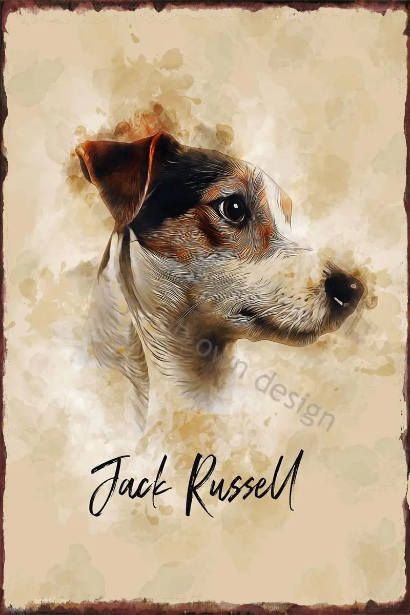 

Jack Russell Tin Plates Wall Decor Room Decoration Retro Vintage Metal Sign Tin Sign For Art Man Cave Cafe Pub Home Club