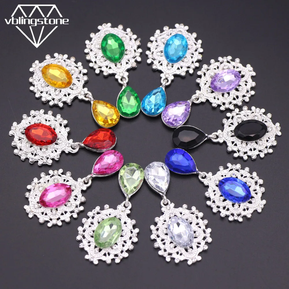 10 шт. хрустальные подвески кнопки цветок стеклянные плоские стразы для одежды