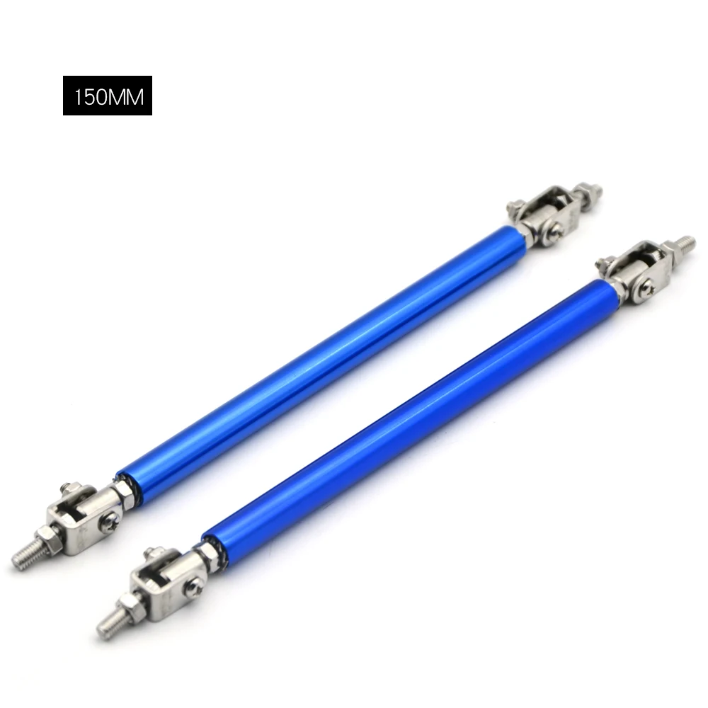 150mm Blue DepoTuning Универсальная регулируемая 75 мм/100 мм/150 мм/200 мм 4 цвета гоночный передний бампер для губ разделительная штанга стойка галстук бар комплект для обслуживания - Цвет: 150mm Blue