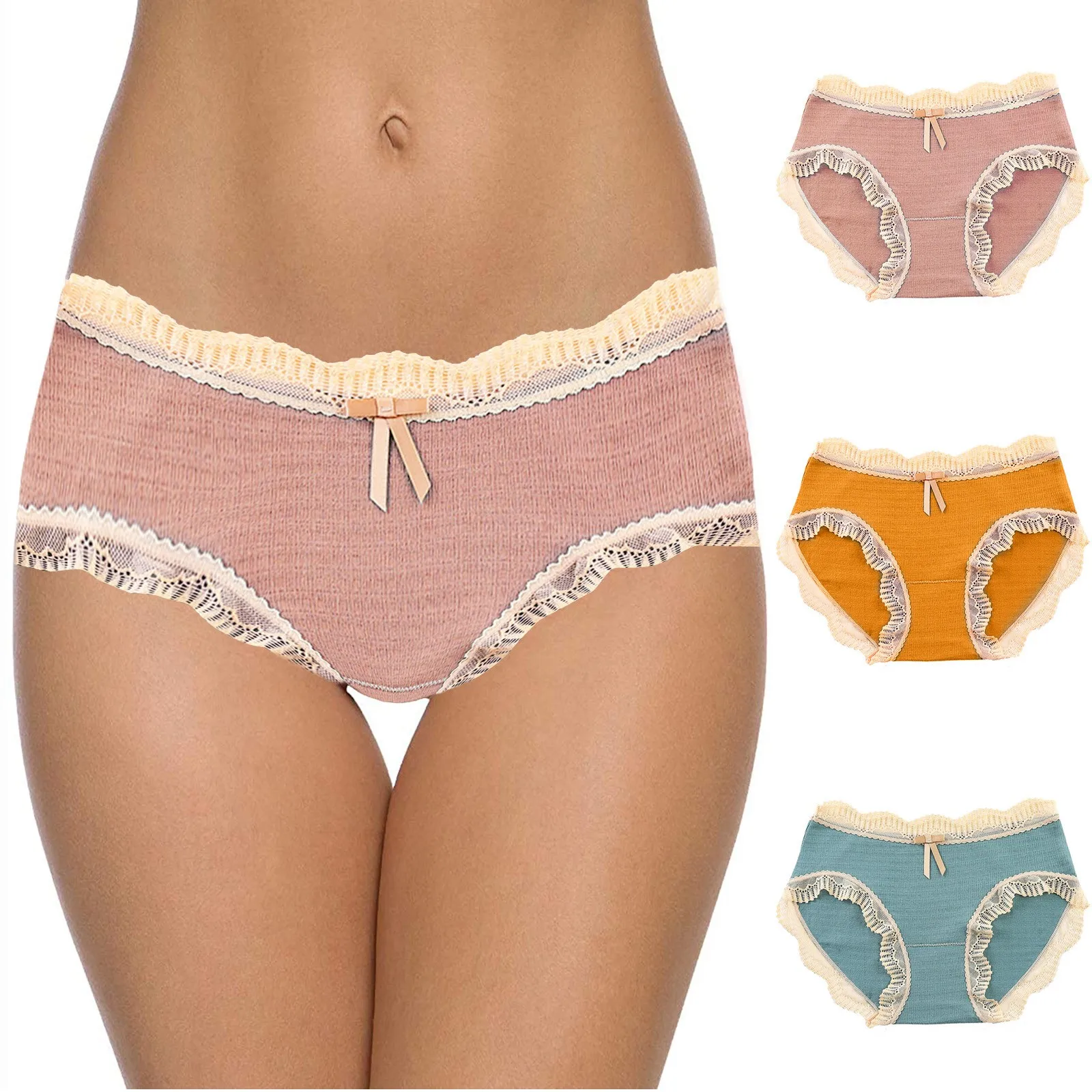 

Seamless Cotton Panties Women Underwear Comfortable Lace Briefs Mid Rise Female Sport Panty Soft Lingerie Трусы Женские Хлопок