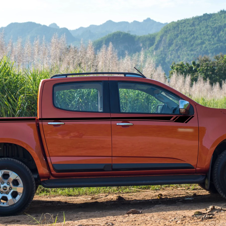free shipping 2pcs stripe pickup cool car graphic Vinyl sticker fit for Chevrolet/Holden colorado 2012