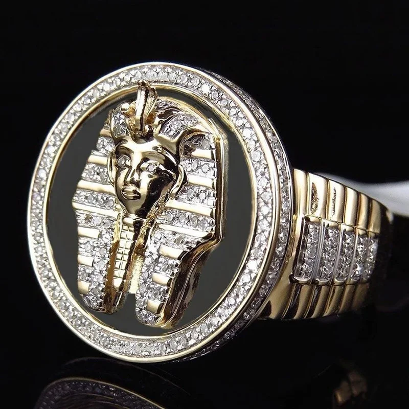 FDLK классическое винтажное модное роскошное кольцо King Of Egypt мужское Золотое