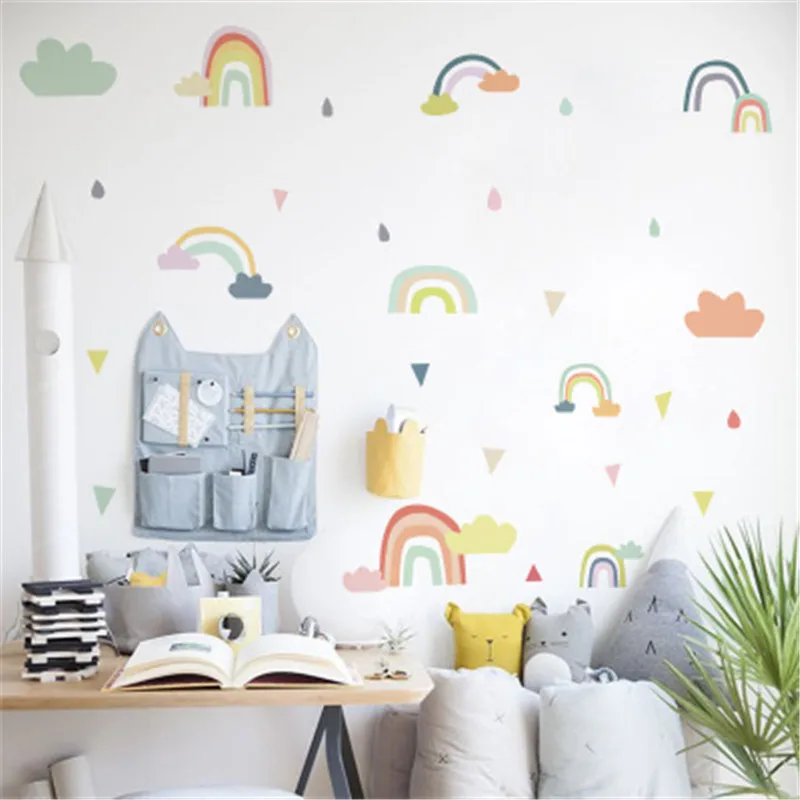 Милая Радужная детская комната настенная наклейка наклейки домашний декор | Дом