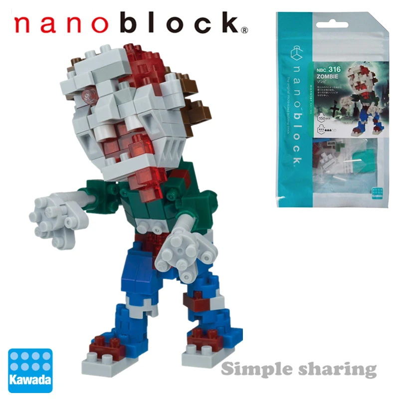 Новые Строительные блоки Kawada NanoBlock зомби 150 шт. микро размер DIY Алмазный мини набор