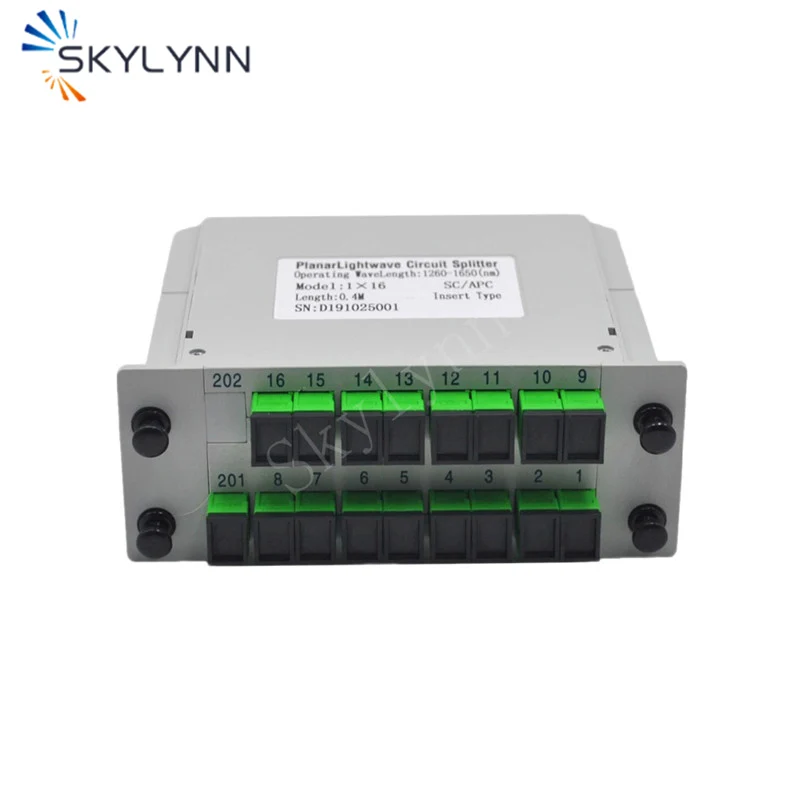 1PCS SC/APC 1*16 LGX Module PLC Splitter, 16 Port SC APC Polished Insert Type Splitter with PC Material For FTTH