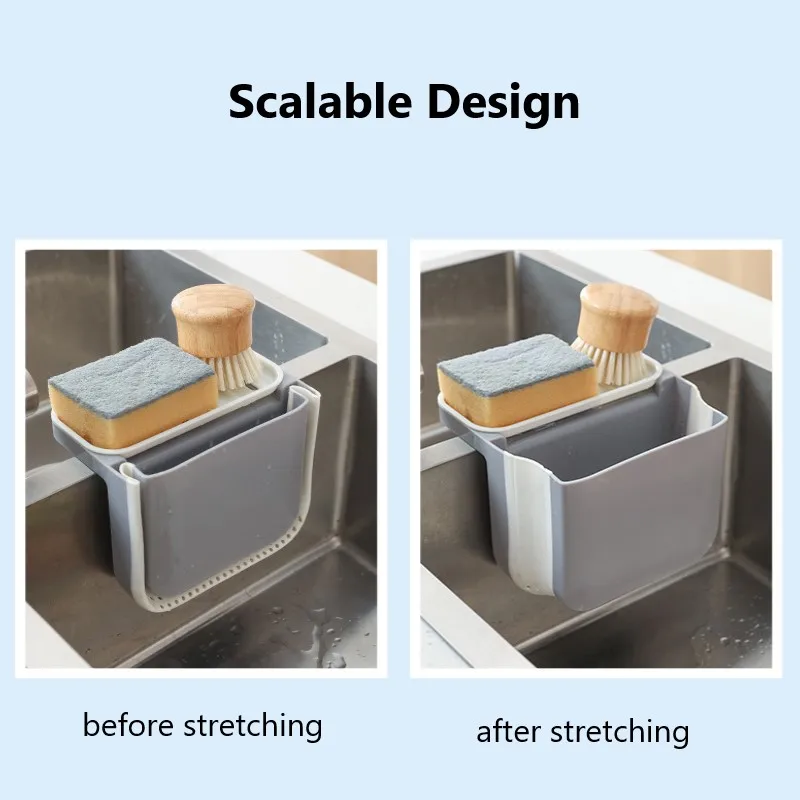 

Foldable Kitchen Sink Drain Basket Kitchen Waste Leaking Basket Sink Side Wet Garbage Sponge Filter Rack Foldable Drain Holders