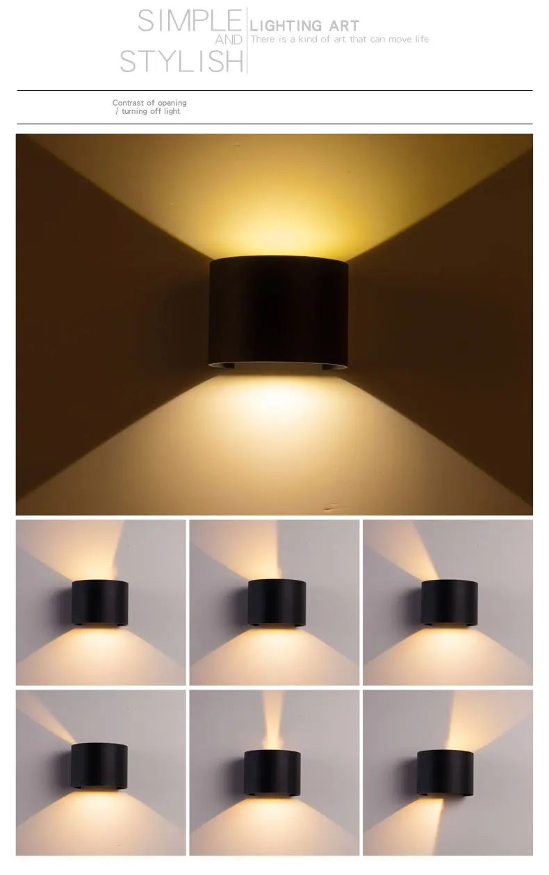 Led с двойной головкой настенные лампы в коридор прохода балкон вверх и вниз освещение вилла отель спальня прикроватная цилиндрическая настенная лампа