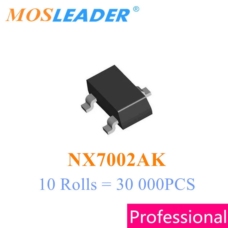 

Mosleader NX7002AK SOT23 10 Rolls 30000PCS original 2N7002 190mA ESD Protection High quality