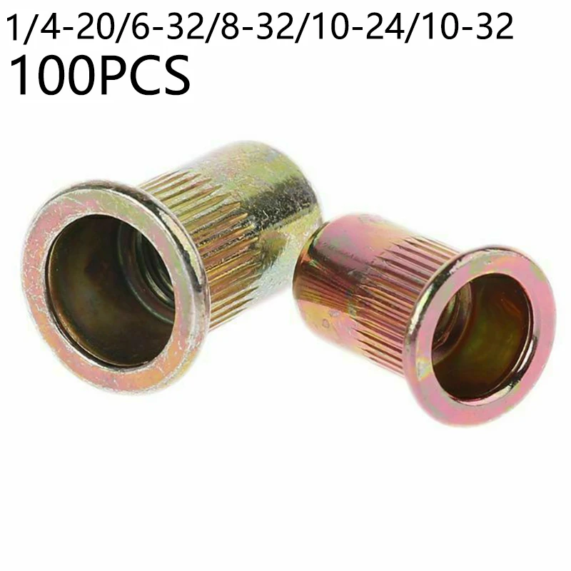 

10-24 1/4-20 10-32 6-32 8-32 Nutserts Tool Rivet Nut Steel Fastener Part Replacement Kit Flange