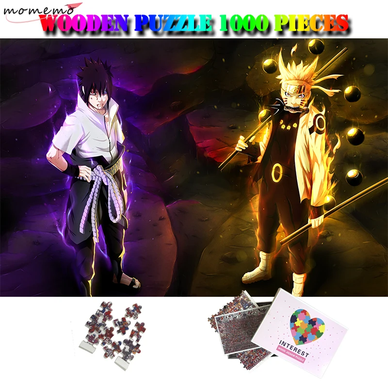 

MOMEMO Anime Cartoon 1000 Pieces Puzzle Anime Uzumaki Uchiha Sasuke Jigsaw Puzzle Customized Adults Quality Wooden Puzzle Toys