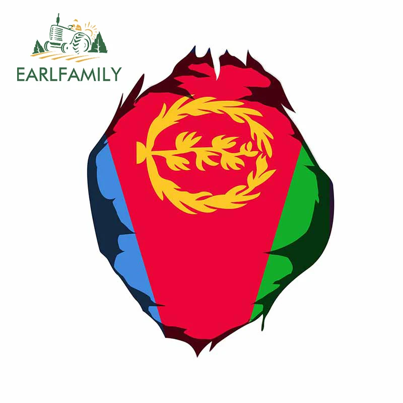

EARLFAMILY 13 см x 10,2 см, наклейка с флагом Эритреи Habesha, креативные индивидуальные автомобильные наклейки на лобовое стекло, внедорожник, фургон, г...