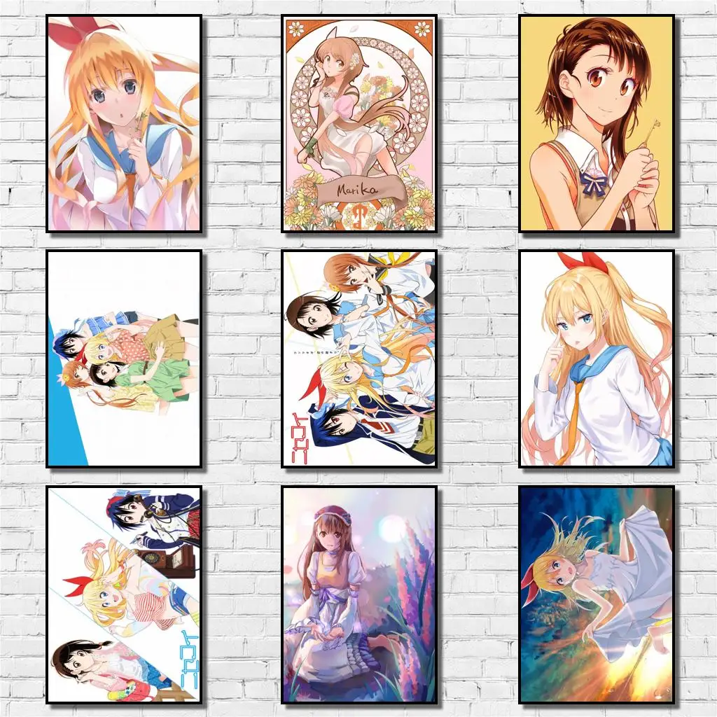 

Белая бумага Nisekoi, Постер Ichijyo Raku Kirisaki Chitoge, художественная Наклейка на стену для кафе, бара, 21 дизайн
