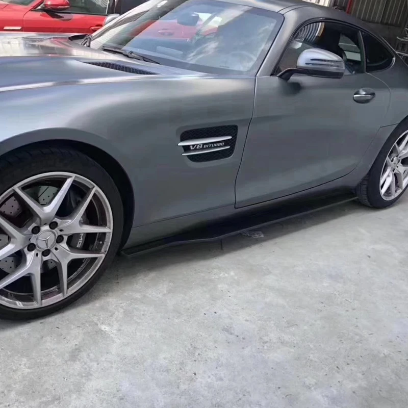 Автомобильные боковые юбки из углеродного волокна комплект фартуков для Mercedes Benz