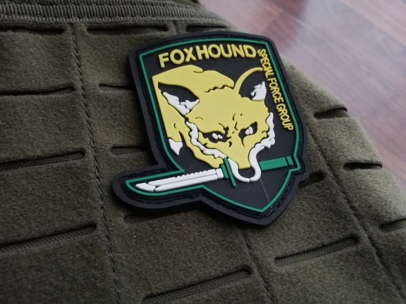 Металлическая Экипировка, одноцветная эмблема Foxhound, нашивка Fox Hound, форма, нашивка, значок Militaria Fox Hound, специальная группа, нашивки