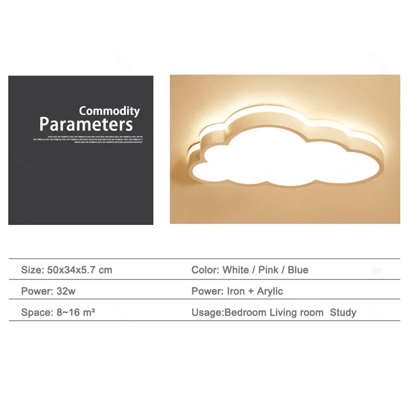 $85.79 Cloud Children's Room Ceiling Lamp LED Lights Sluces Led Room Decor Chandelier Luminaire Bedroom Lampy Sufitowe Infantil HXD-056