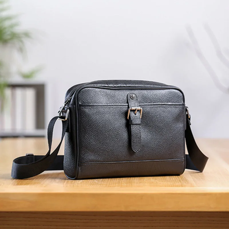 

Shoulder bag men's leather casual fashion diagonal bag horizontal large-capacity first layer cowhide men's bag