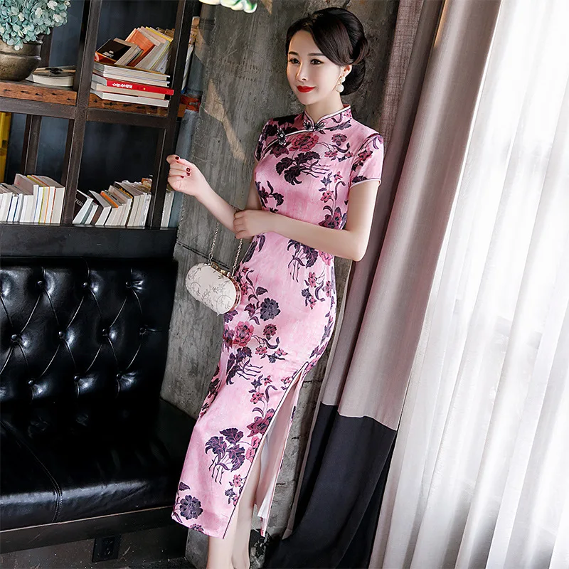 Весна-лето 2020 китайское платье высокое качество cheongsam qipao традиционное восточное