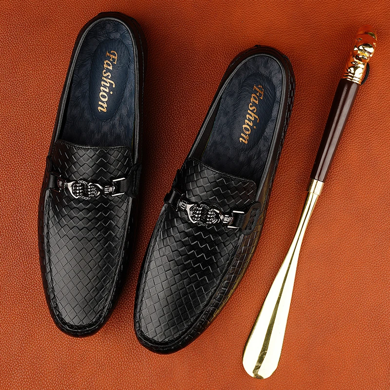 Новинка Мужские роскошные лоферы Мужская повседневная обувь из натуральной кожи