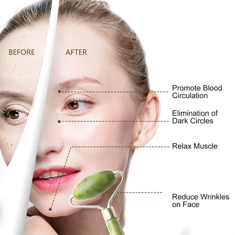 

Jade Stone Facial Massage Roller For Face Eye Face Neck Natural Massager Guasha Scraper Thin Lift Beauty Slimming Tools Roller