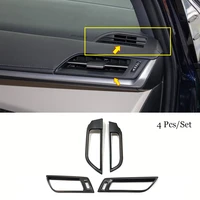 for toyota sienna 2021 2022 lhd accessories abs wood grain car conditioner air outlet decoration cover trim sticker 4 pcs