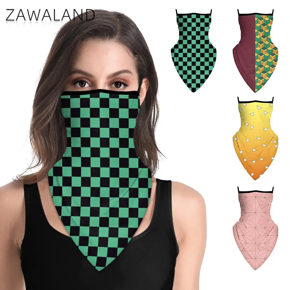 

Треугольный шарф, унисекс, с геометрическим принтом