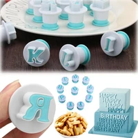 26pcsset cake decorating tools diy alphabet letters cookie cutter fondant diy biscuit mold baking accessories stamp impress