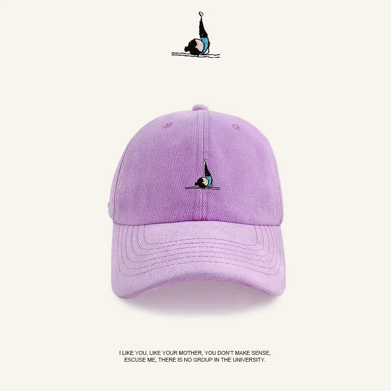 

2021 New Cute Embroidery Baseball Cap Cotton 100% Hipster Hat Cartoon Character Dad Hat Hip Hop Cotton Snapback Cap Hats