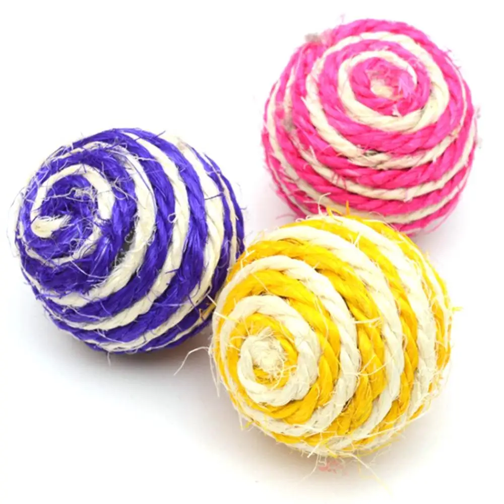 Cat Pet Sisal Rope Weave Ball Teaser Kitten Dog Playing Chewing Rattle Scratch Catch Toy Puppy Interactive Training Supply | Дом и сад
