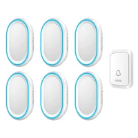 cacazi welcome wireless doorbell waterproof 300m remote 1 button 6 receiver 58 chimes intelligent home wireless ringbell 220v