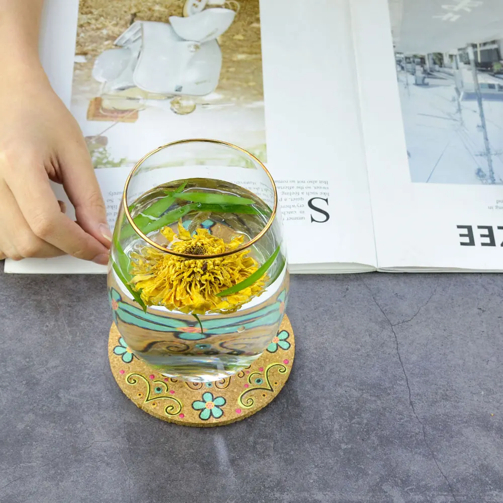 Творческий Co4pcs набор подстаканников винтажный с буквенным принтом круглый