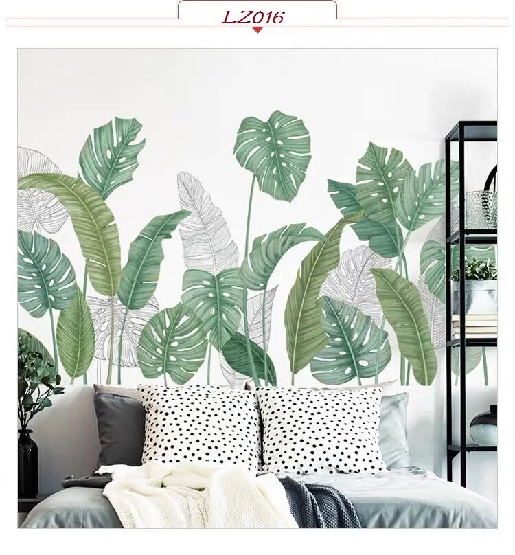 Стикер на стену оконный стеклянный стикер s стерео papel де parede банановый лист