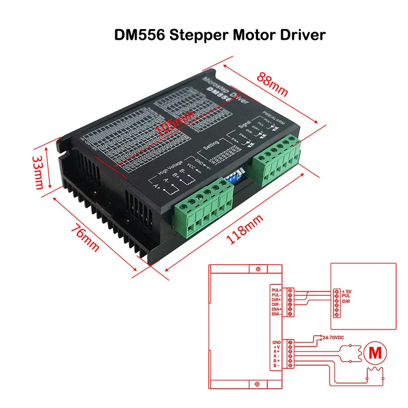 LY CNC parts DM556 Stepper Motor Driver For 57 86 Series 2-phase Digital Stepper Motor Drive