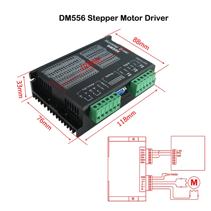 LY ЧПУ части DM556 Драйвер шагового двигателя для 57 86 серия 2-фазный цифровой привод