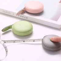 150cm retractable tape measure with round faux leather case pocket size soft portable dual sided ruler measurement tool for body
