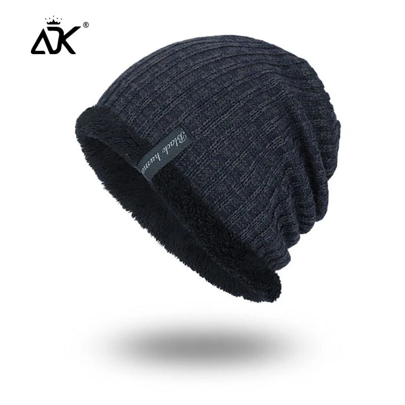 Вязанная зимняя шапка утолщенная шапочка этикетка шапки дышащие Acryic Gorros длинные