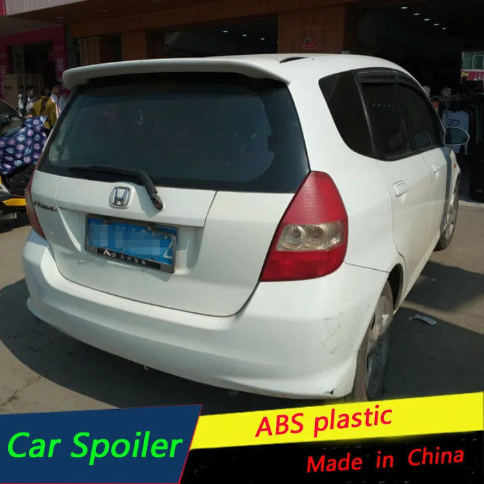 Для Honda Jazz Fit спойлер 2004-2007 высокое качество абс материал заднее крыло автомобиля