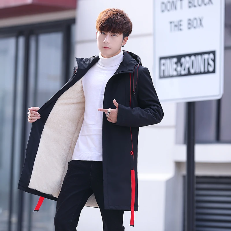 Осенне-зимняя дешевая новая плюшевая мужская ветровка с капюшоном утепленная