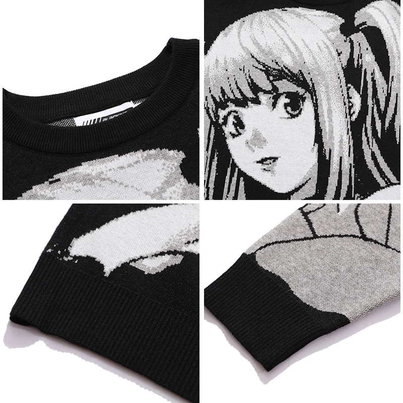 

Anime Death Note Misa Amane Imitation Leather Sexy Tube Tops Sweater Uniform Outfit Anime Cosplay Costumes Loose sweater suits