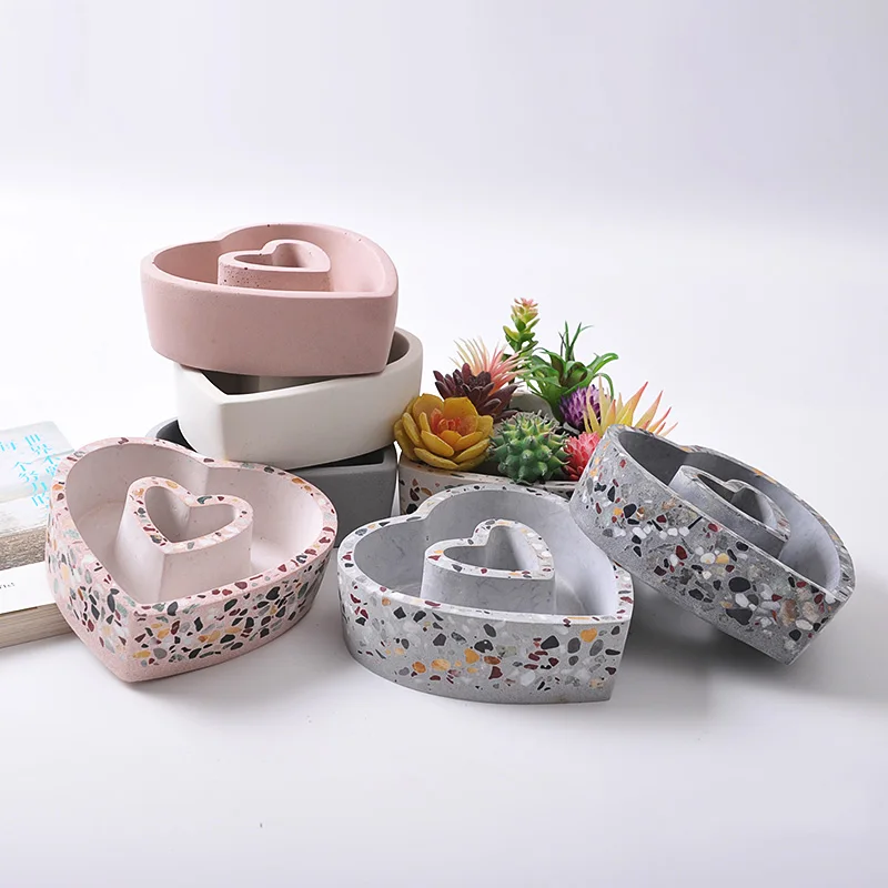 Силиконовые формы для гипса форма цветочного горшка сердца бетонные