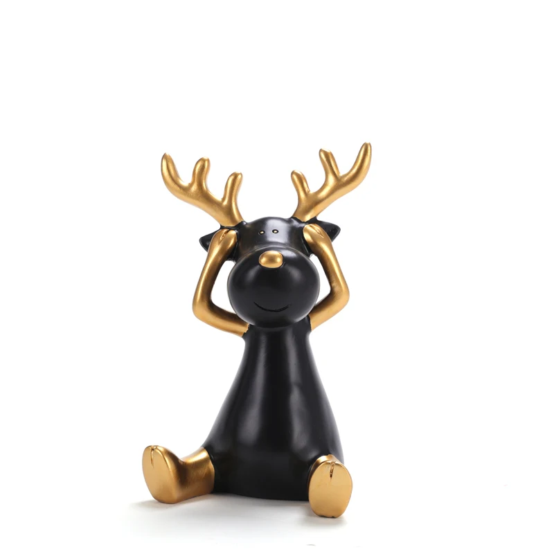 

Cute Nordic Reindeer Art Resin Decorations Modern Minimalist Creative Decorations Children's Room Christmas Decoration MM60XBJ
