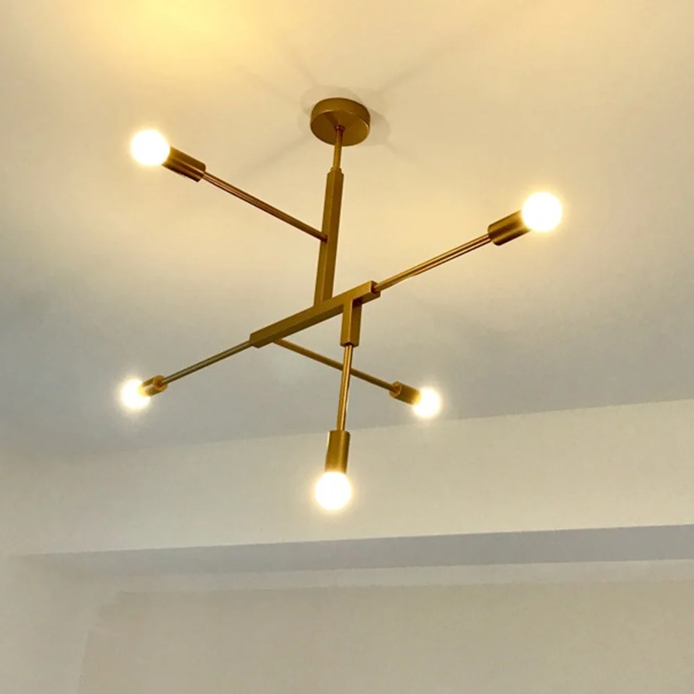 Современный скандинавский Золотой подвесной светильник E27 для спальни столовой