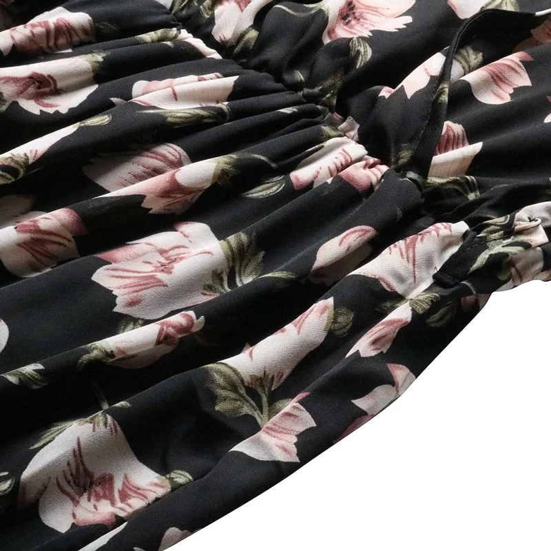 

Summer Women Dress Vintage Women Dress V-Neck Casual Print Dress Vacation Dresses