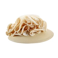 promotion women formal make church hats with large flower trim fancy hat hats for women s10 4281