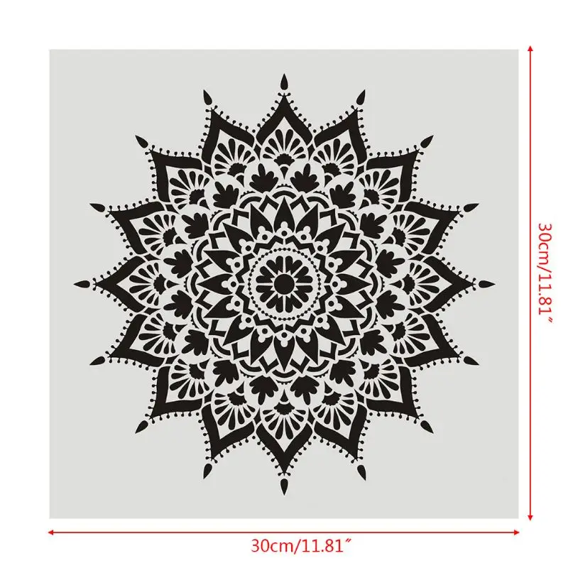 

4pcs White PET Flower Stencil Wall Painting DIY Drawing Template for Floor Tiles Funiture C26